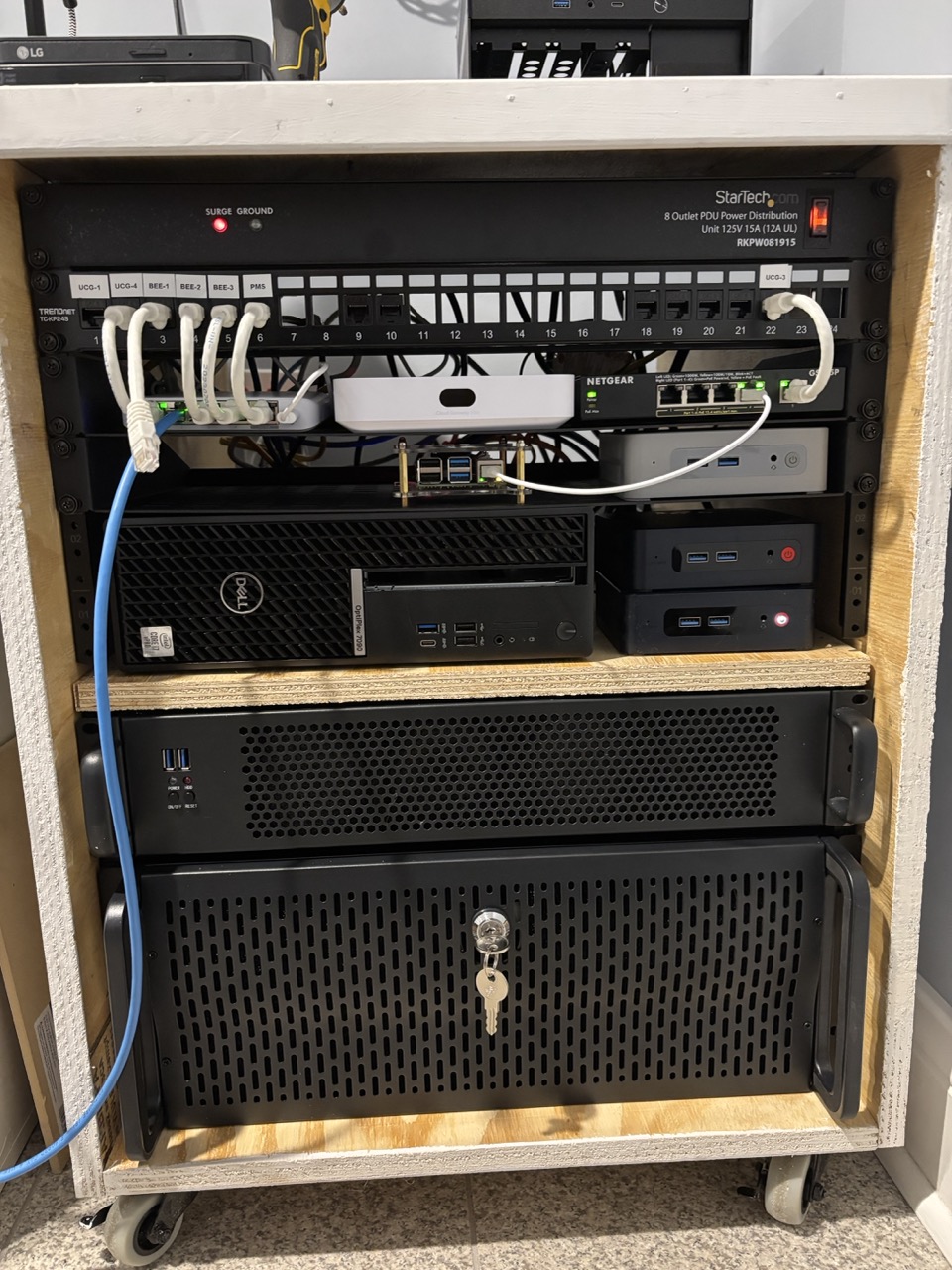 a server rack with cool stuff in it